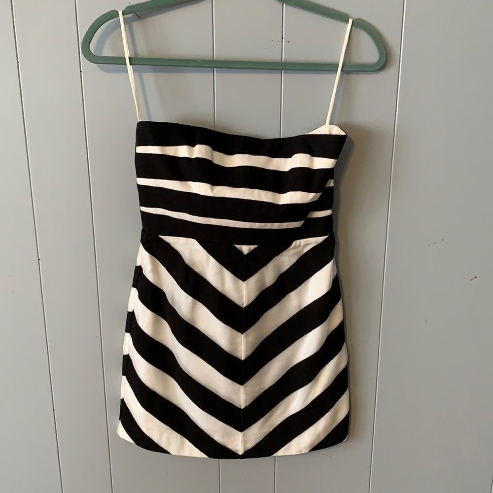Alice + Olivia Striped Strapless Dress Size 0